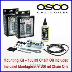OSCO Black Automatic Motorcycle Chain Oiler Kit Universal Fitment + 100 ml Oil