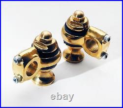 Old School Flanders Style Fat 2 Solid Brass Bolt-on Risers Harley Bobber