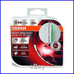 Osram D3S Night Breaker Unlimited XENARC Bulbs x2 HID Xenon Gas 35W 66340XNB-HCB