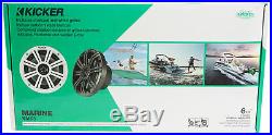 Pair KICKER 45KM654 6.5 390 Watt Black Marine Wakeboard Tower Boat Speakers
