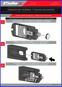 Puig Aluminium Chain Tensioner Adjuster Black Kawasaki ZX6-R 636 2013 2021