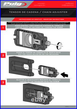 Puig Aluminium Chain Tensioner Adjusters Blue Suzuki GSX-8R/S 2023 2025