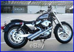 Radii Chrome 2 Viper Sideshots Drag Exhaust Pipes 86-03 Harley Sportster Custom