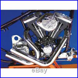 Radii Chrome Stacked Exhaust Drag Pipes Header 2 1/4 1985-2006 Harley Softail