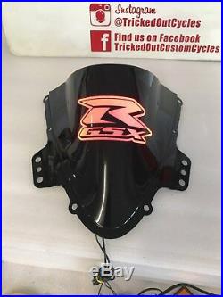 SUZUKI GSXR 600 750 1000 CUSTOM LIGHT UP WINDSCREEN (select the color you want)