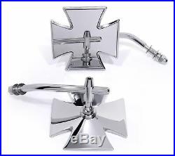 Spiegel Malteser Eisernes Kreuz Iron Cross Chrom für HD Harley Chopper Custom