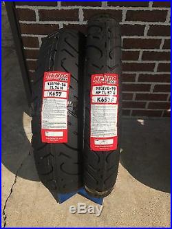 Two Motorcycle Tire Set 100/90-19 Front 130/90-16 Rear Kenda K657 Touring 6 Ply