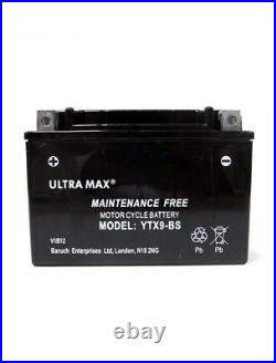 Ultramax Bike Motorcycle battery Maintenace Free TTX9-BS AGM Dry 12v 9Ah AS YTX9