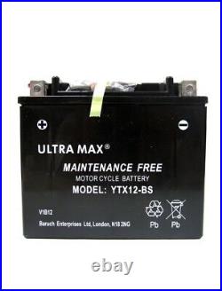 Ultramax Ttx12-bs, 12v 12ah For Motorcycle, Motorbike, Quad Bike, Jet Ski