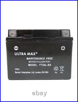 Ultramax Ttx4l-bs, 12v 3ah For Motorcycle, Motorbike, Quad Bike, Jet Ski