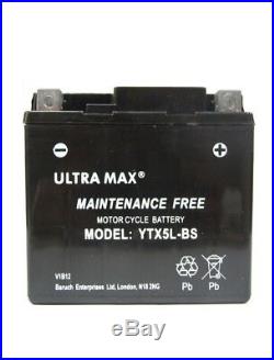 Ultramax Ttx5l-bs 12v 4ah 55 Cca For Motorcycle, Motorbike, Quad Bike, Jet Ski