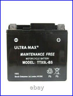 Ultramax Ttx5l-bs (same As Ytx5l-bs) Battery 50cc 90cc 110cc Atv Quad